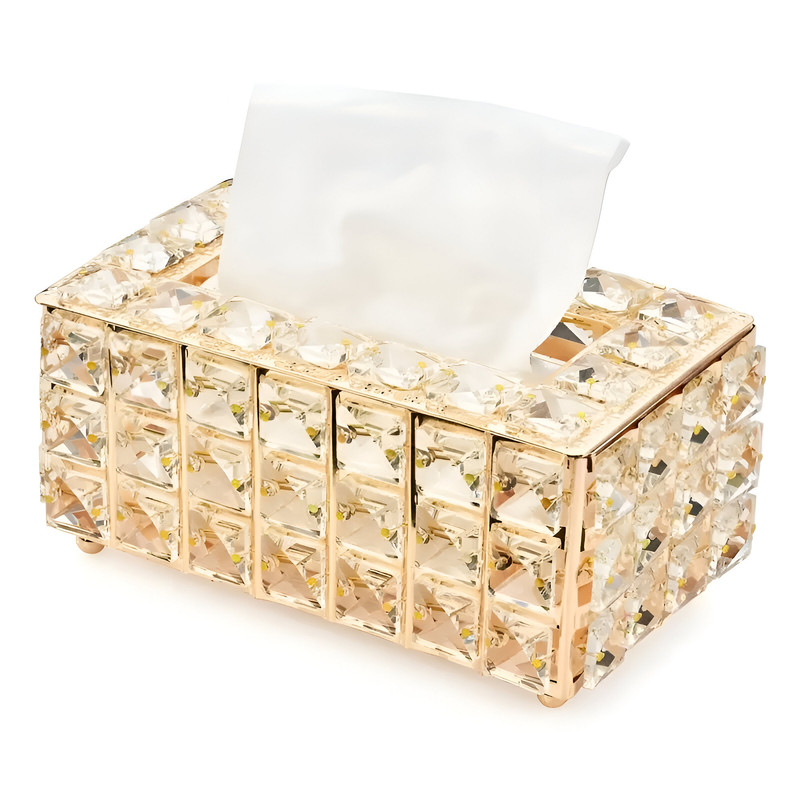 CAJA COFRE CRISTAL SOPORTE PAÑUELOS RECTANGULAR HOGAR LAU - 3