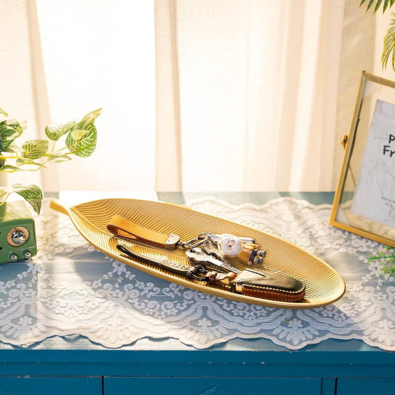 BANDEJA BLIZ DECORATIVA FORMA HOJA COMEDOR COCINA HOGAR LAU - 7