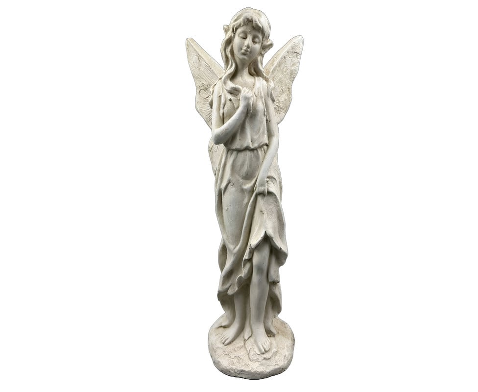ESTATUA ESCULTURAL ANGEL JARDIN DECORACION ADORNO LAU - 1