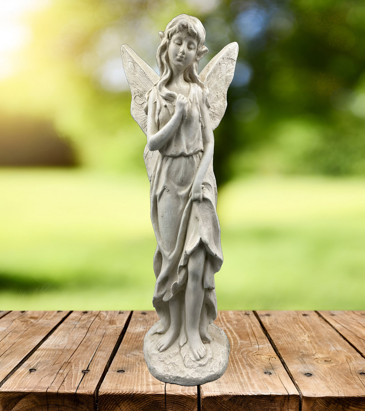 ESTATUA ESCULTURAL ANGEL JARDIN DECORACION ADORNO LAU - 7