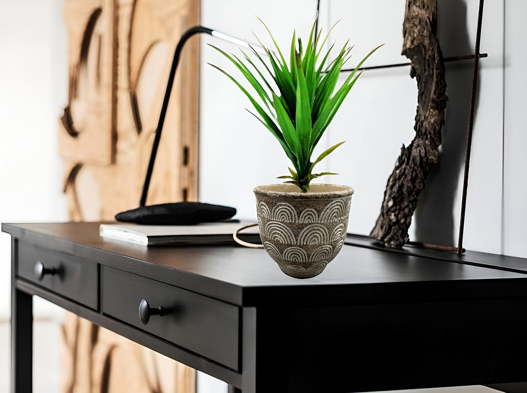 MACETA HORMIGON ARCILLA PLANTAS JARDIN CESPED ADORNO LAU - 8