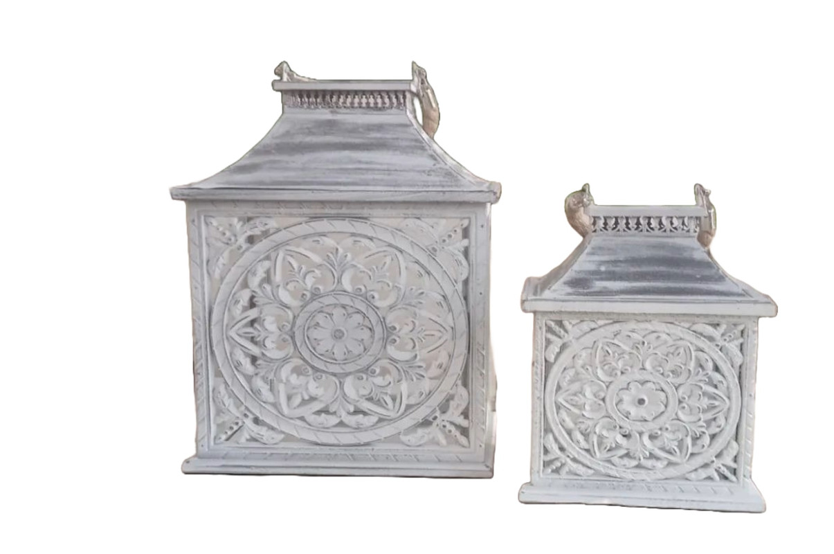 SET PORTAVELAS VINTAGE DECORATIVO FAROLES VELAS EXTERIOR LAU - 1