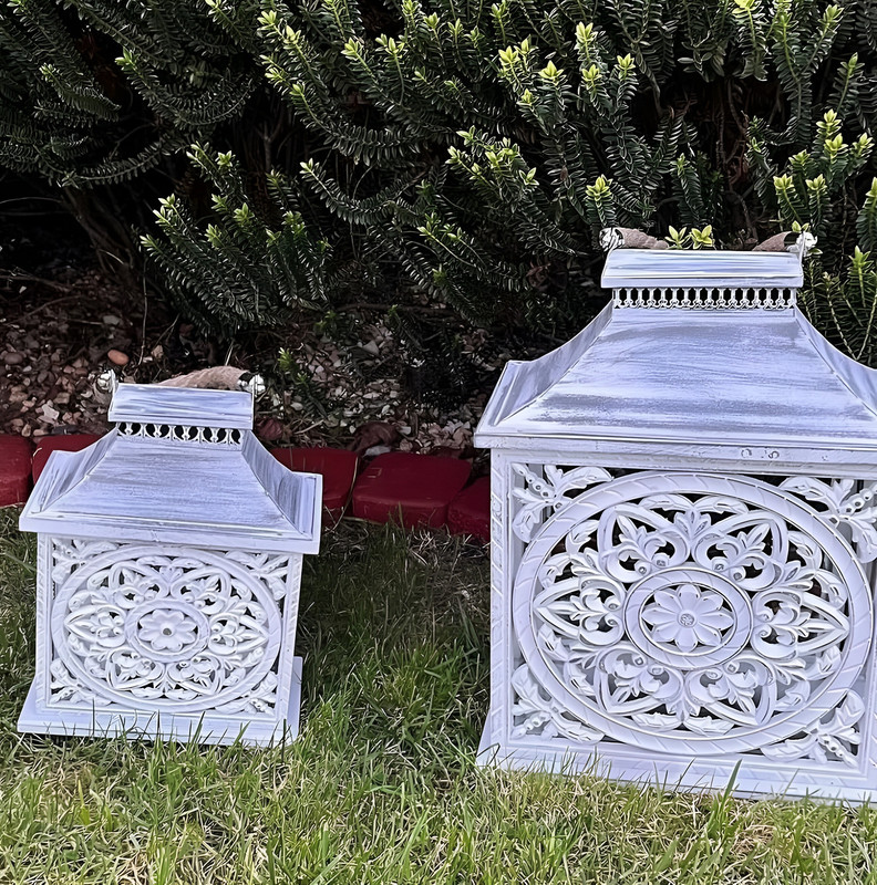 SET PORTAVELAS VINTAGE DECORATIVO FAROLES VELAS EXTERIOR LAU - 4