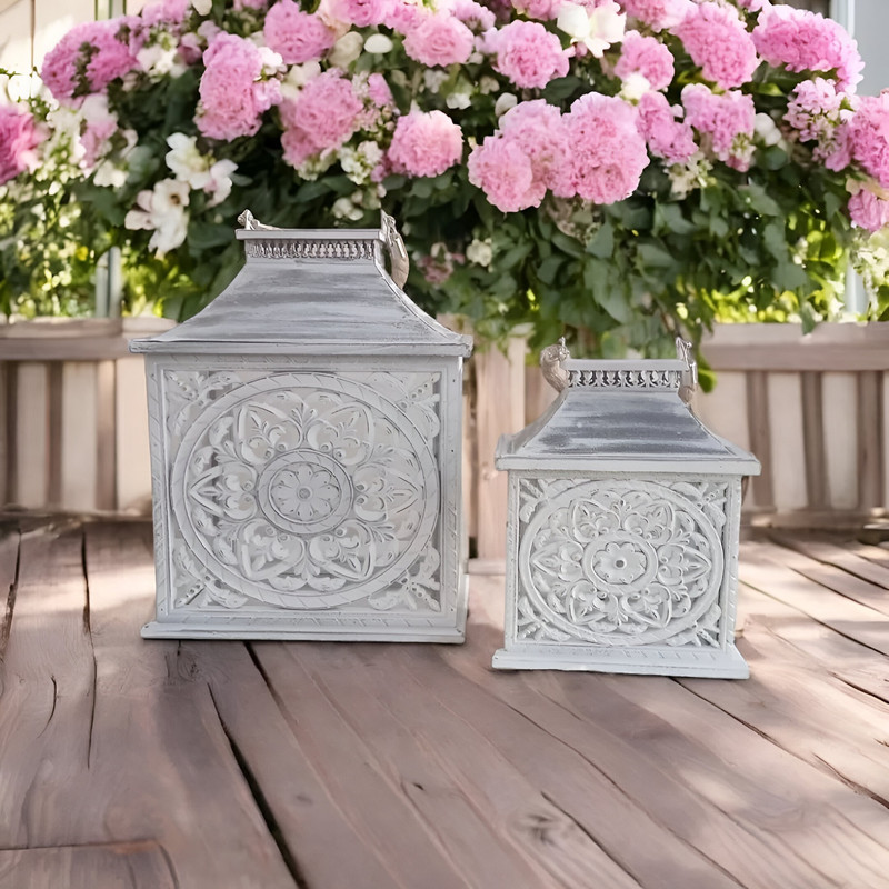 SET PORTAVELAS VINTAGE DECORATIVO FAROLES VELAS EXTERIOR LAU - 6
