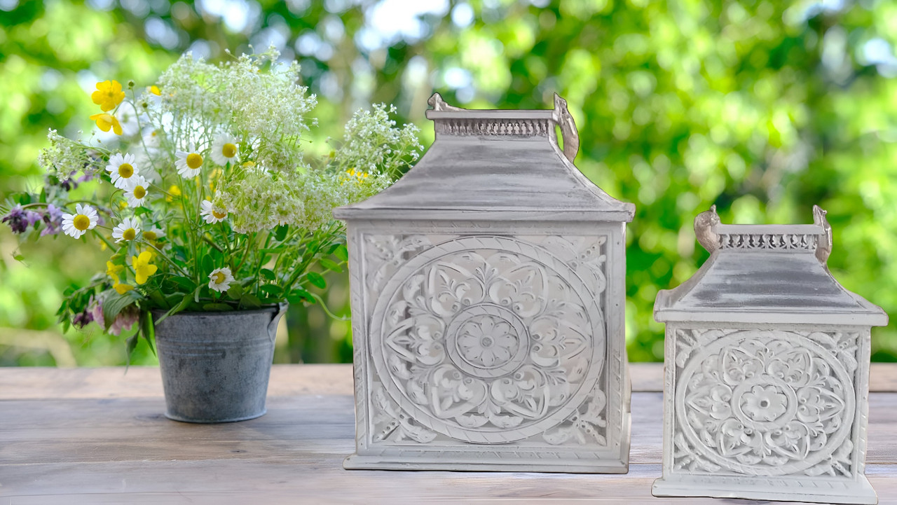 SET PORTAVELAS VINTAGE DECORATIVO FAROLES VELAS EXTERIOR LAU - 7