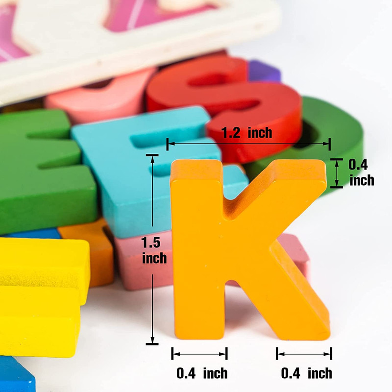 SET 4 ROMPECABEZAS ZZKKO MULTICOLOR MADERA NUMEROS EDUCATIVO LETRAS NIÑOS LAU - 1
