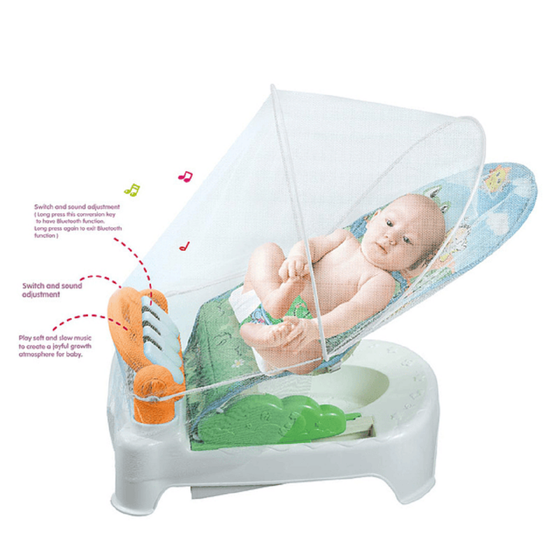 SILLA ZZKKO MECEDORA MUSICAL MODERNA RED ANTIMOSQUITOS BEBÉ LAU MULTICOLOR - 7