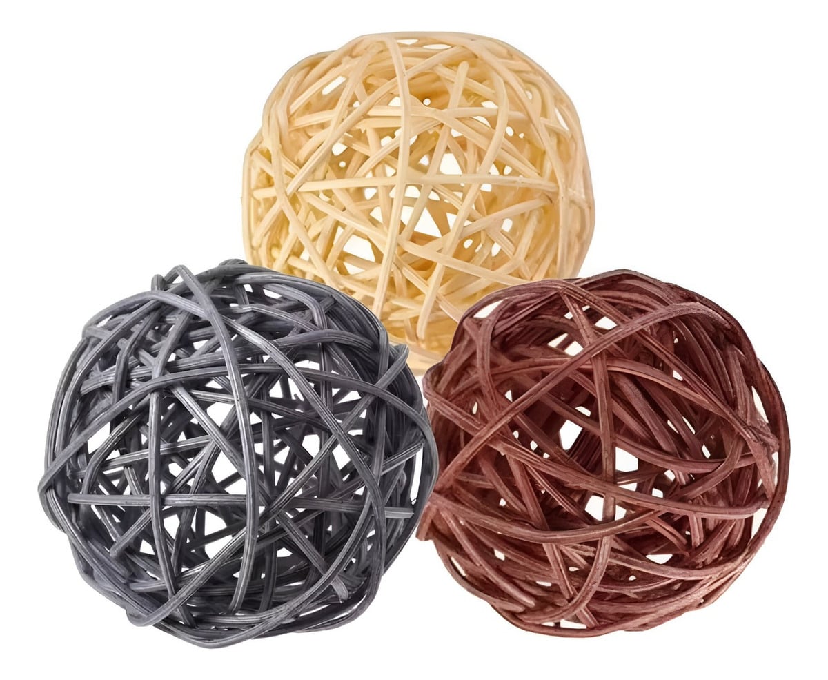 BOLAS DECORATIVAS MIMBRE CUENCOS ADORNOS SET DE 5 JHN - 1