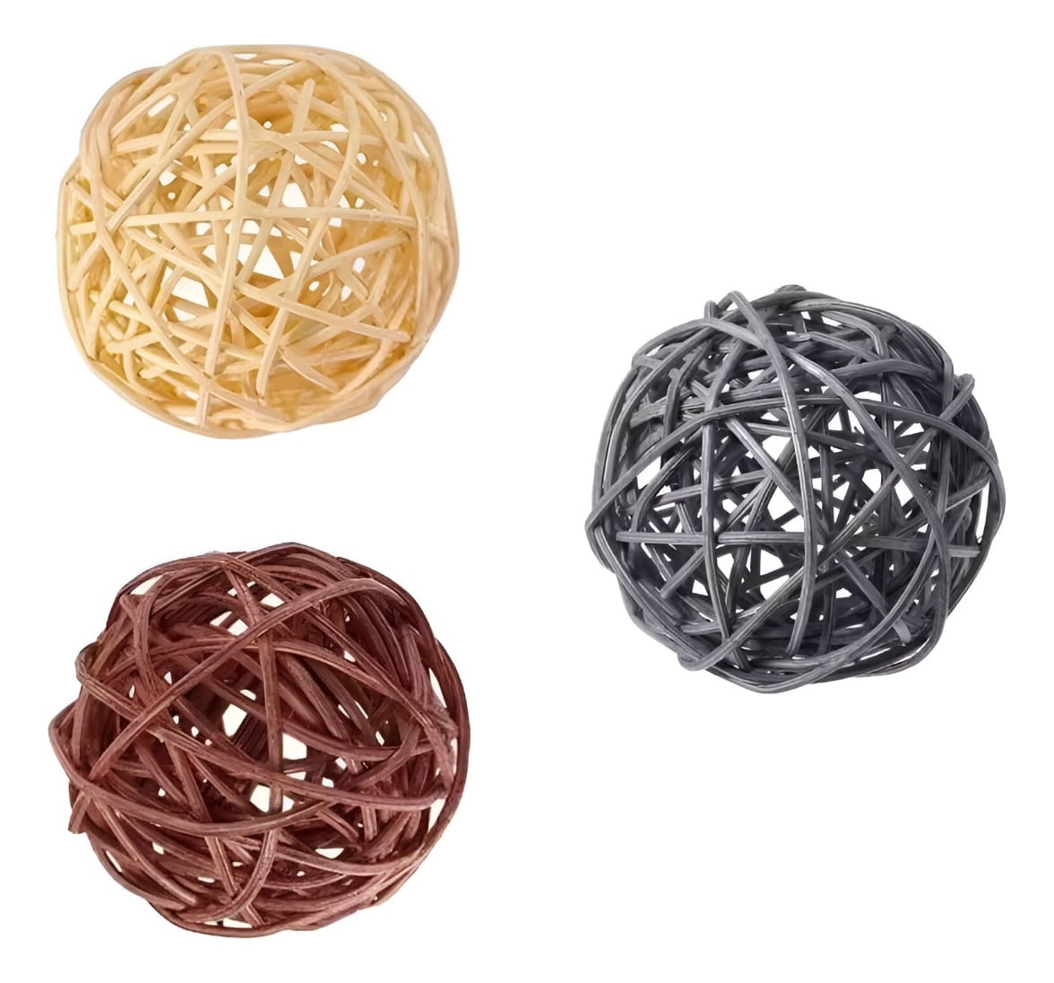 BOLAS DECORATIVAS MIMBRE CUENCOS ADORNOS SET DE 5 JHN - 2