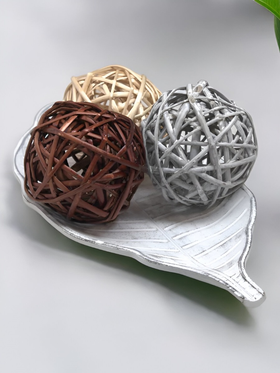 BOLAS DECORATIVAS MIMBRE CUENCOS ADORNOS SET DE 5 JHN - 8