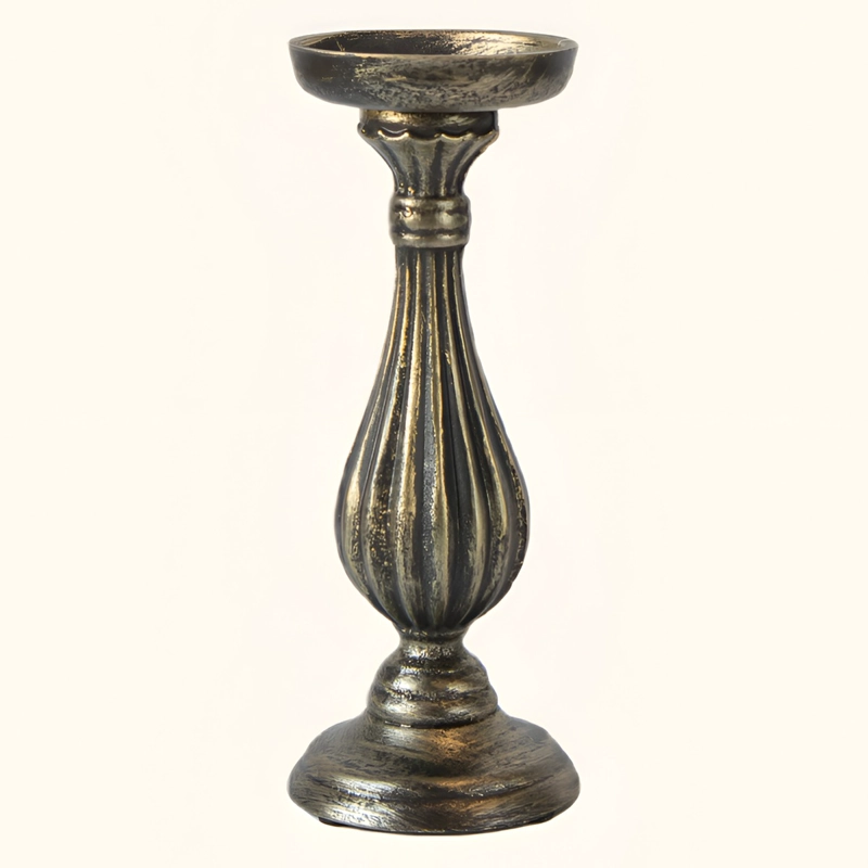 CANDELABRO ROMANO PEDESTAL PILAR DECORATIVO BRONCE 28CM JHN - 1