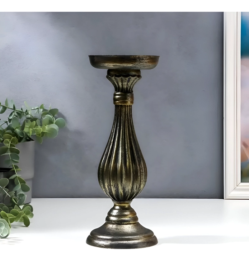 CANDELABRO ROMANO PEDESTAL PILAR DECORATIVO BRONCE 28CM JHN - 5