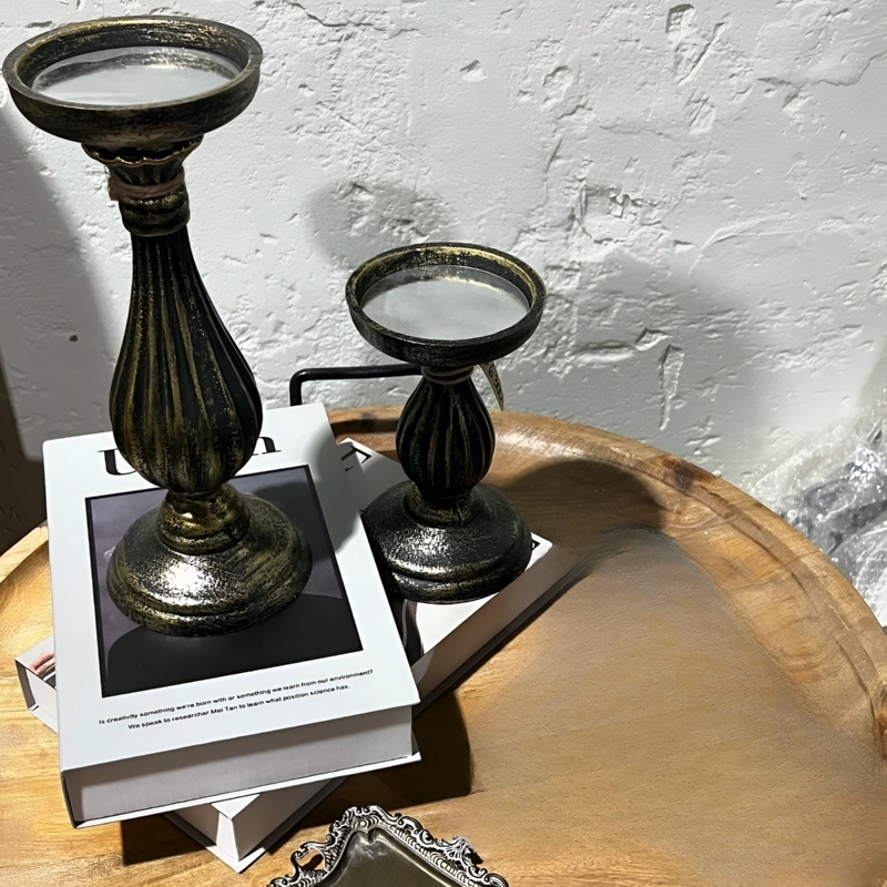 CANDELABRO ROMANO PEDESTAL PILAR DECORATIVO BRONCE 28CM JHN - 8