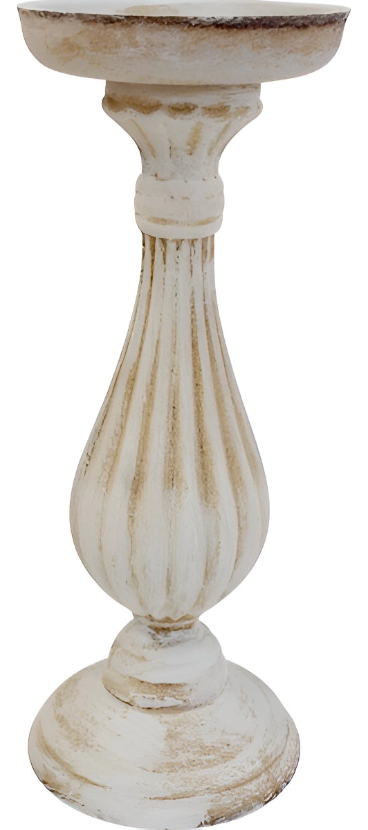 CANDELABRO BLANCO ROMANO DECORATIVO PEDESTAL PILAR 28CM JHN - 1