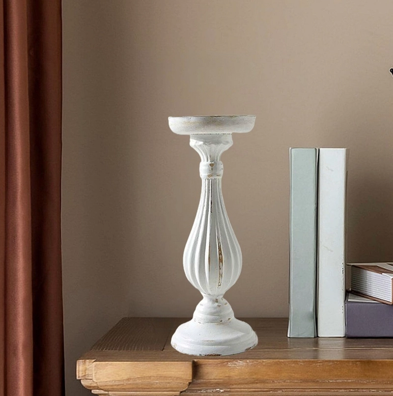 CANDELABRO BLANCO ROMANO DECORATIVO PEDESTAL PILAR 28CM JHN - 3