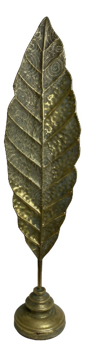 ESCULTURA HOJA PLUMA METAL MINIMALISTA MODERNO 84CM JHN - 1
