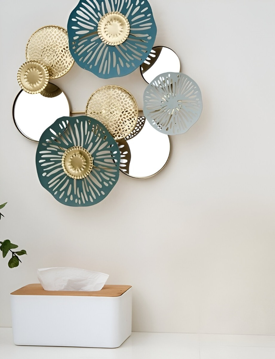 ESPEJO LOTO PARED HIERRO DECORACIÓN ELEGANTE JHN - 8