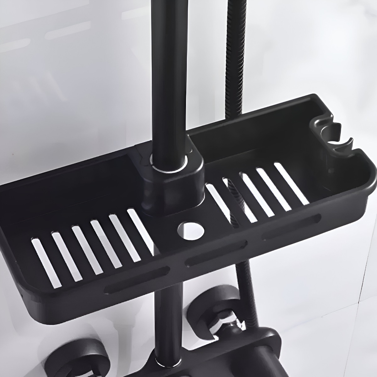 DUCHA COLUMNA MODERNA CUADRADO NEGRO MATE 3 FUNCIONES JHN - 6