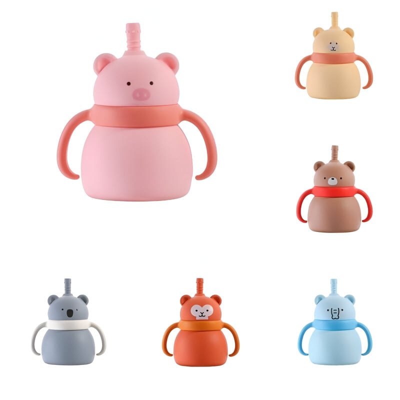 VASO OOPSI TAZA ENTRENAMIENTO BEBÉS ASAS DOBLES PAJITA LAU MULTICOLOR - 1