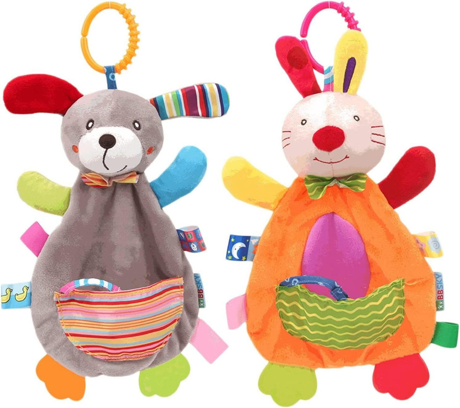 SET BFT 2 MORDEDOR PELUCHE DENTICION SENSORIAL SUAVE BEBÉ LAU MULTICOLOR - 3