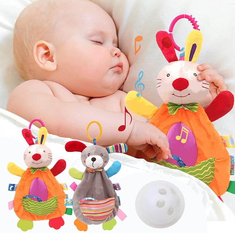 SET BFT 2 MORDEDOR PELUCHE DENTICION SENSORIAL SUAVE BEBÉ LAU MULTICOLOR - 6