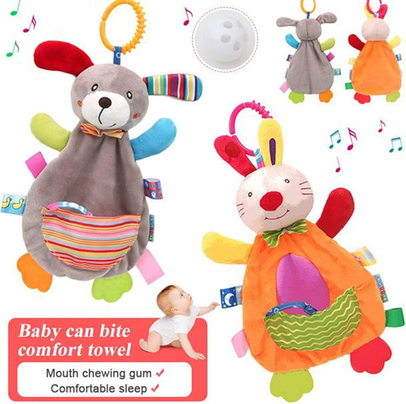 SET BFT 2 MORDEDOR PELUCHE DENTICION SENSORIAL SUAVE BEBÉ LAU MULTICOLOR - 8