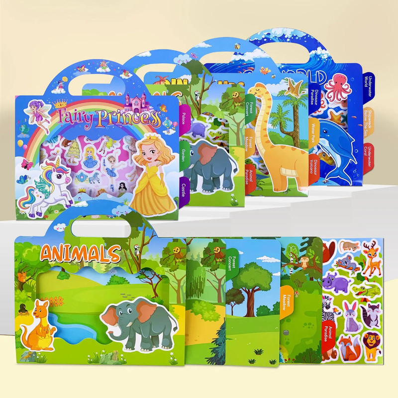 SET 3 JUEGO LIBRO PEGATINAS AUTOS CAMIONES NIÑOS LAU - 6