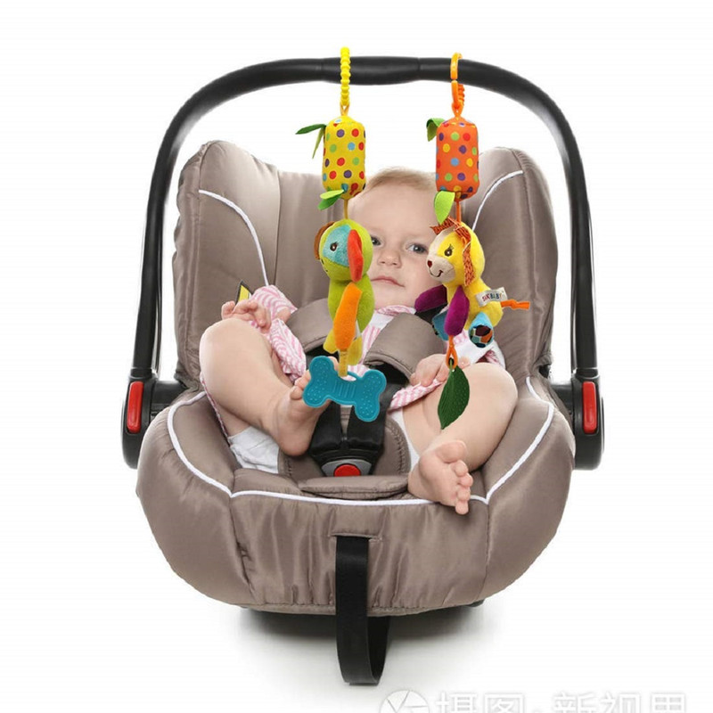SET ZZKKO 2 SONAJERO COLGANTE SUAVE BEBÉ MORDEDOR CRUJIENTE LAU MULTICOLOR - 2