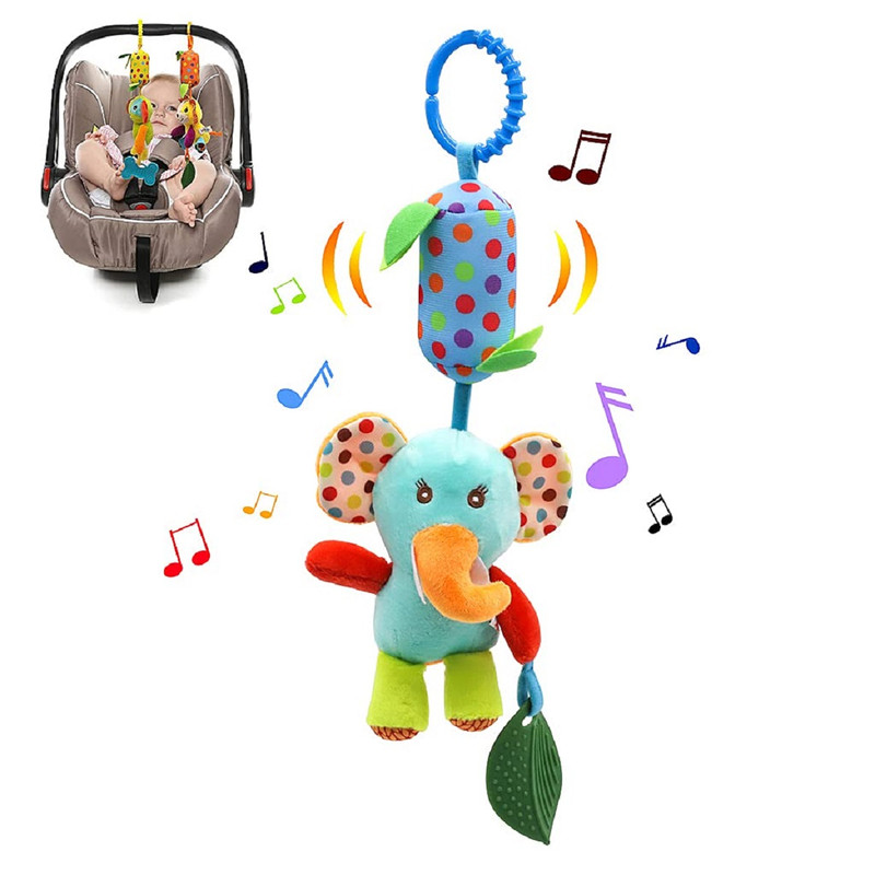 SET ZZKKO 2 SONAJERO COLGANTE SUAVE BEBÉ MORDEDOR CRUJIENTE LAU MULTICOLOR - 3