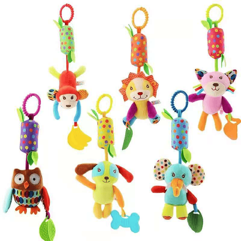 SET ZZKKO 2 SONAJERO COLGANTE SUAVE BEBÉ MORDEDOR CRUJIENTE LAU MULTICOLOR - 8