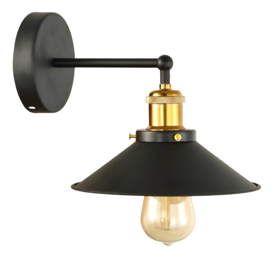 LÁMPARA PARED NÓRDICA INDUSTRIAL DECORATIVA COBRE JHN NEGRA - 1