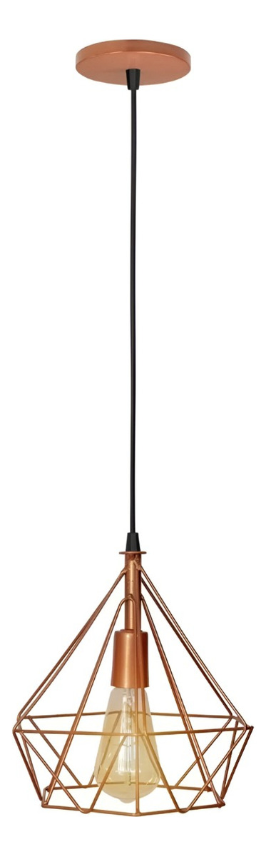 LÁMPARA TECHO COLGANTE DIAMANTE TRIÁNGULO ROSE GOLD JHN - 1