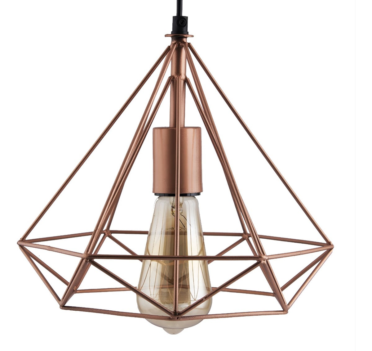 LÁMPARA TECHO COLGANTE DIAMANTE TRIÁNGULO ROSE GOLD JHN - 3