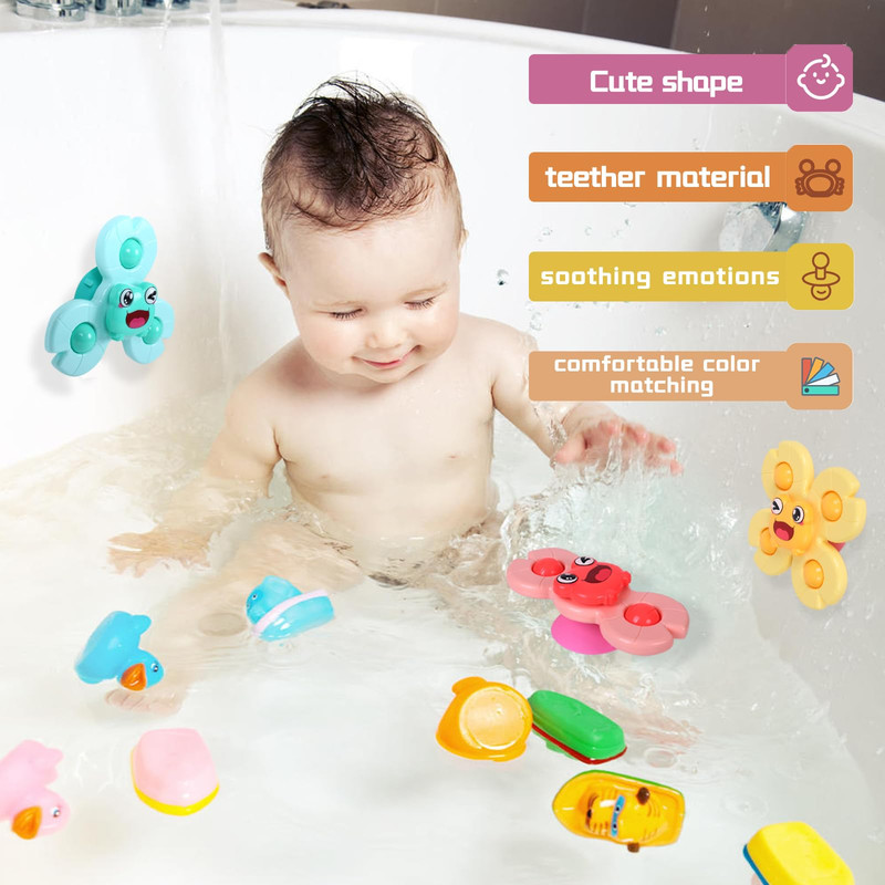 SET A95X 2 JUGUETE SPINNER GIRATORIO VENTOSA SENSORIAL BEBÉS LAU MULTICOLOR - 2