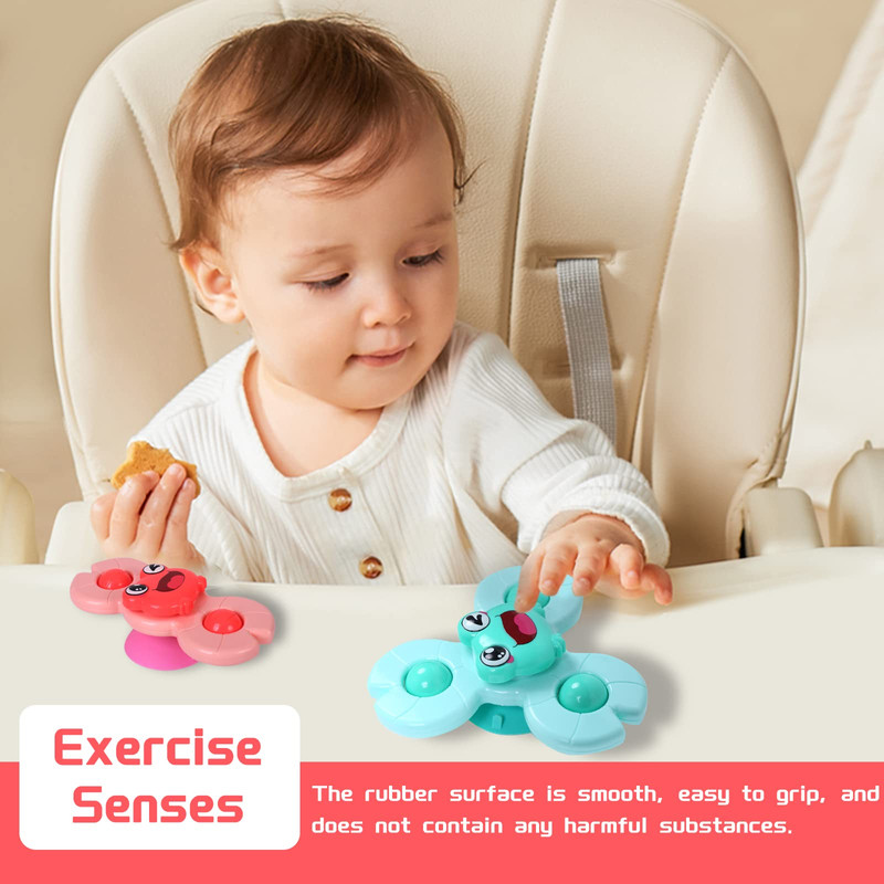 SET A95X 2 JUGUETE SPINNER GIRATORIO VENTOSA SENSORIAL BEBÉS LAU MULTICOLOR - 4