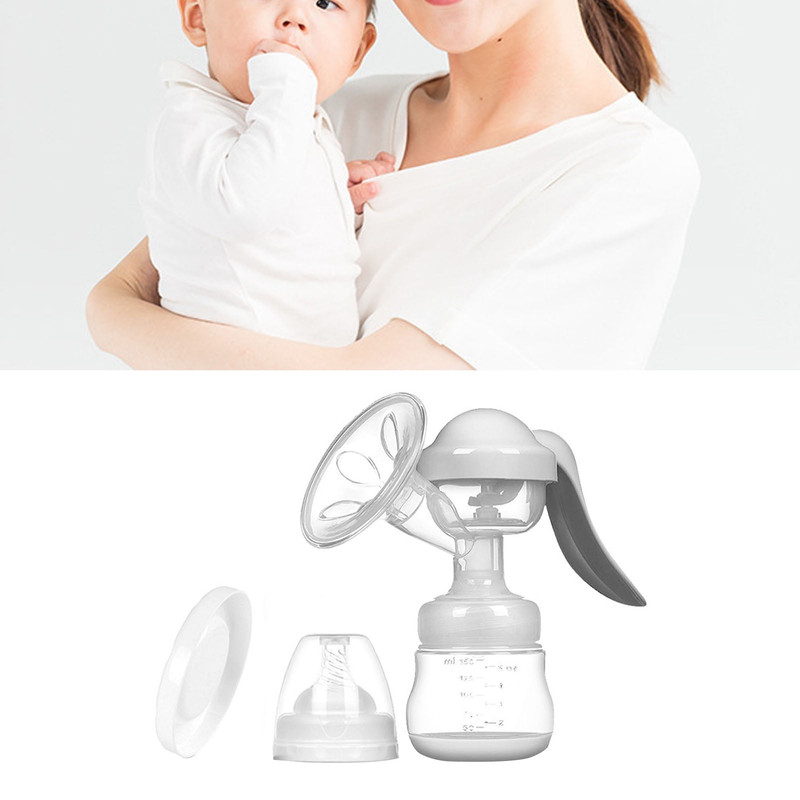 EXTRACTOR LECHE MANUAL VASO BOCA ANCHO MAMAS BEBES LAU - 3