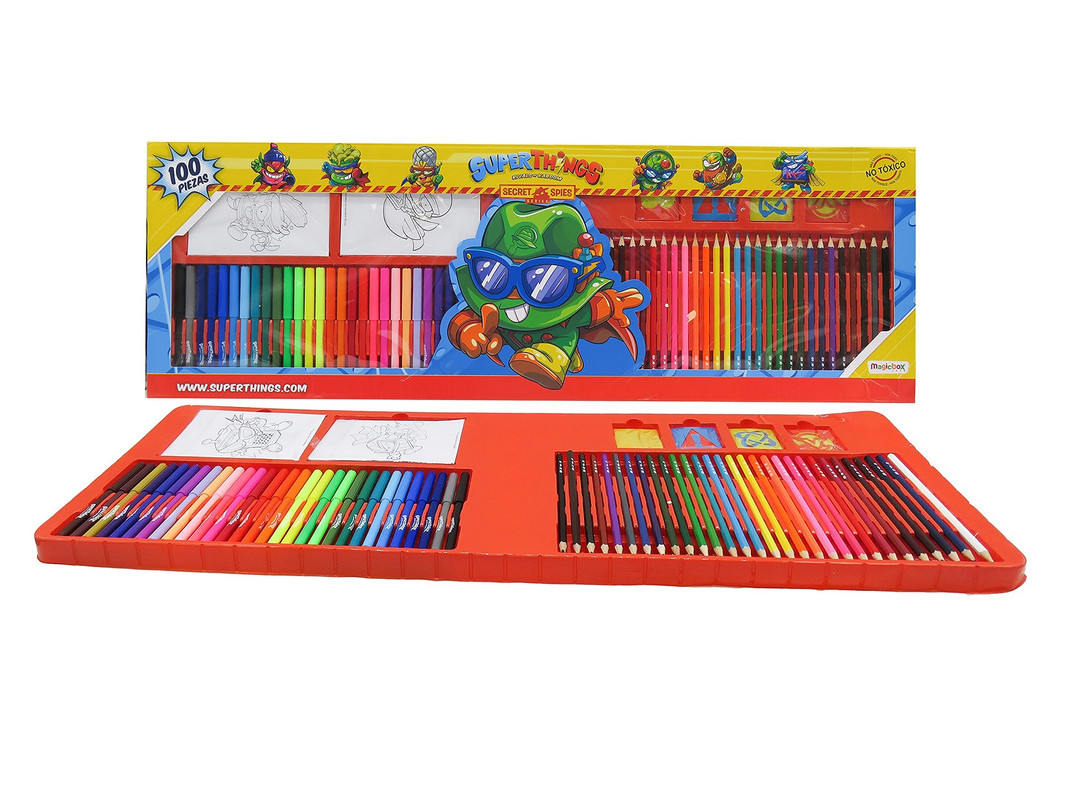 SET A95X LAPICES 100 PIEZAS COLOREAR DIBUJAR PINTAR NIÑOS LAU - 3