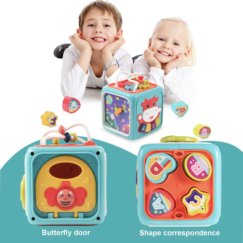 CUBO ESTIMULACIÓN A95X JUGUETE MUSICAL EDUCATIVO NIÑOS BEBÉS LAU MULTICOLOR - 1