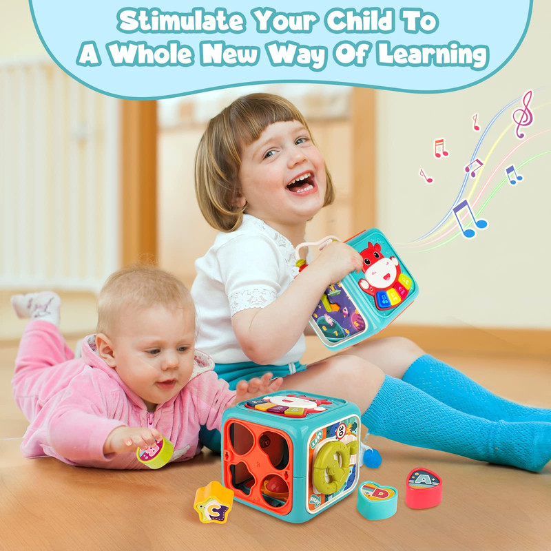 CUBO ESTIMULACIÓN A95X JUGUETE MUSICAL EDUCATIVO NIÑOS BEBÉS LAU MULTICOLOR - 3