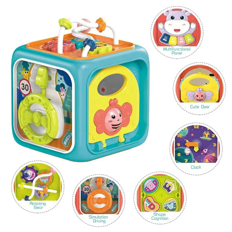 CUBO ESTIMULACIÓN A95X JUGUETE MUSICAL EDUCATIVO NIÑOS BEBÉS LAU MULTICOLOR - 4