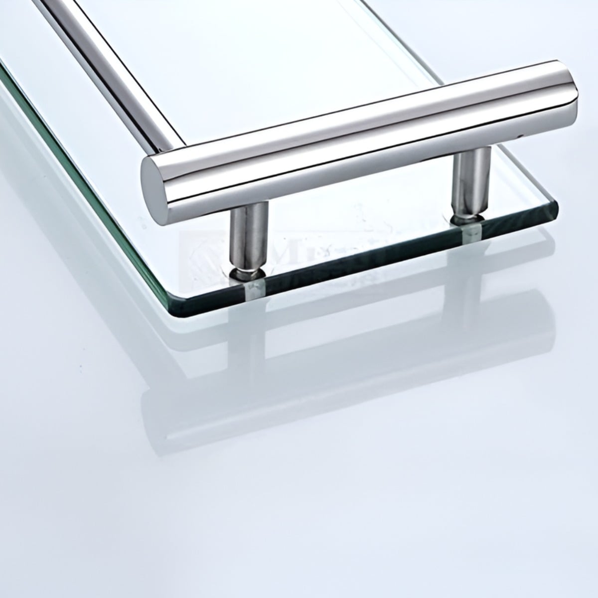 ESTANTE VIDRIO ORGANIZADOR BAÑO ACERO INOXIDABLE 50CM JHN PLATA - 4