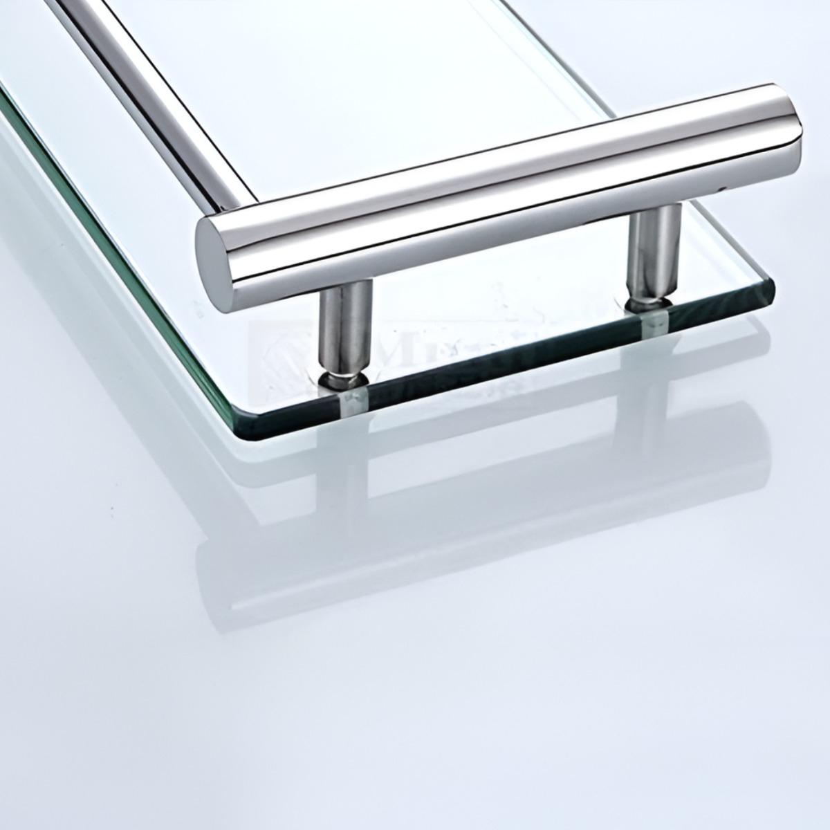 ESTANTE VIDRIO ORGANIZADOR BAÑO ACERO INOXIDABLE 30CM JHN PLATA - 4