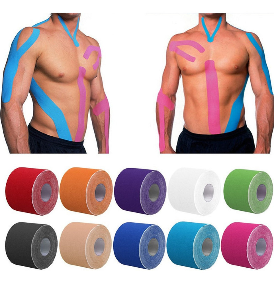 SET 3 CINTAS VENDAS TAPE KINESIOLÓGICA ADHESIVO MUSCULAR LAU - 1