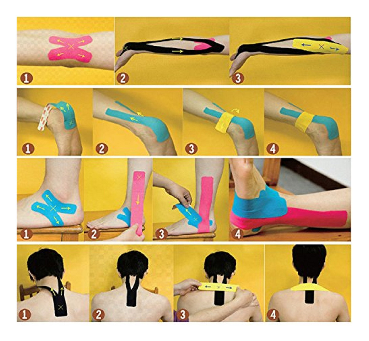 SET 3 CINTAS VENDAS TAPE KINESIOLÓGICA ADHESIVO MUSCULAR LAU - 4