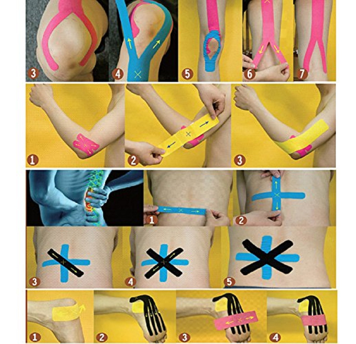 SET 3 CINTAS VENDAS TAPE KINESIOLÓGICA ADHESIVO MUSCULAR LAU - 8
