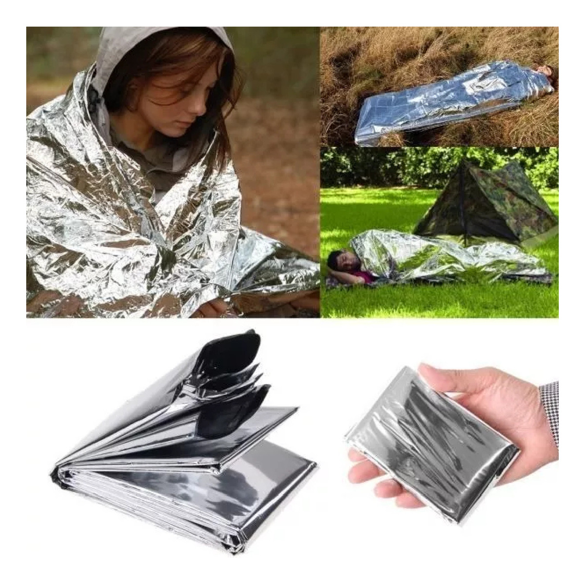 SET 10 MANTAS TERMICA RESISTENTE IMPERMEABLE CAMPING  LAU - 8