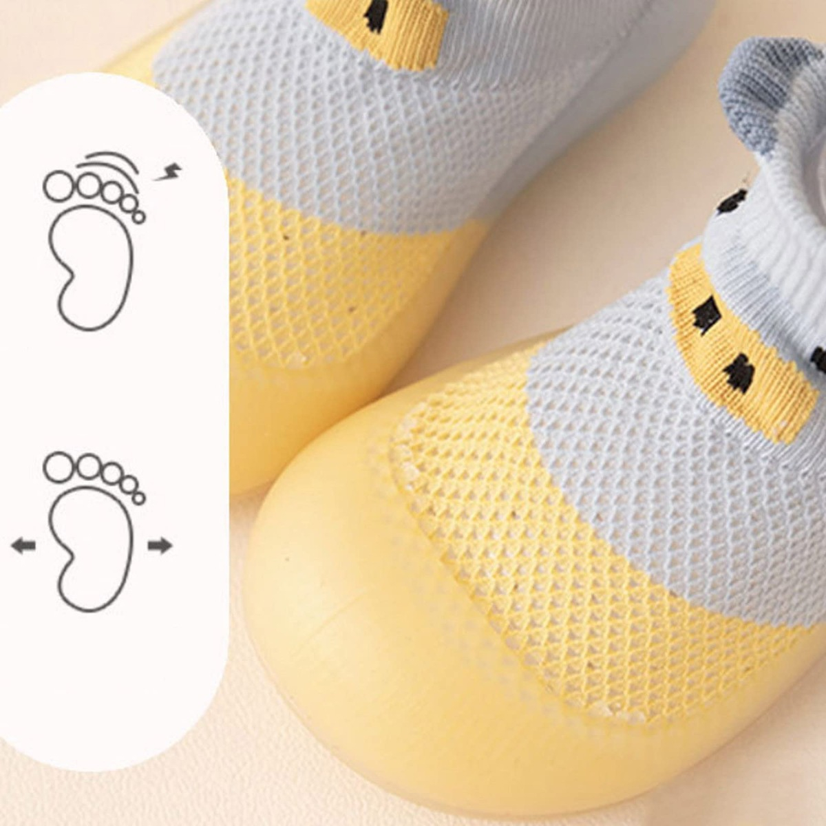 SET DE 2 ZAPATO ANTIDESLIZANTE CALCETÍN BEBÉ SUAVE JHN - 3