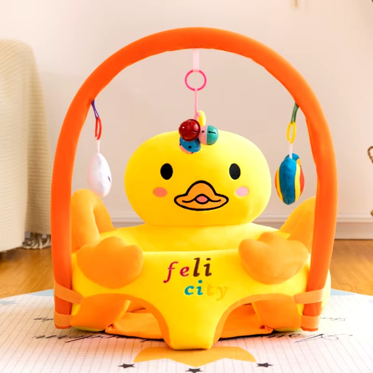 COJÍN ASIENTO APOYO BEBÉ FELPA ANTICAÍDAS LAVABLE JHN MULTICOLOR - 6