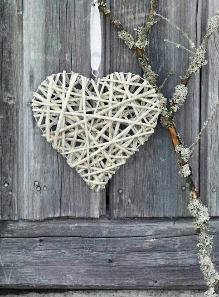 CORAZÓN DECORATIVO MIMBRE PARED COLGANTE 40CM JHN - 3