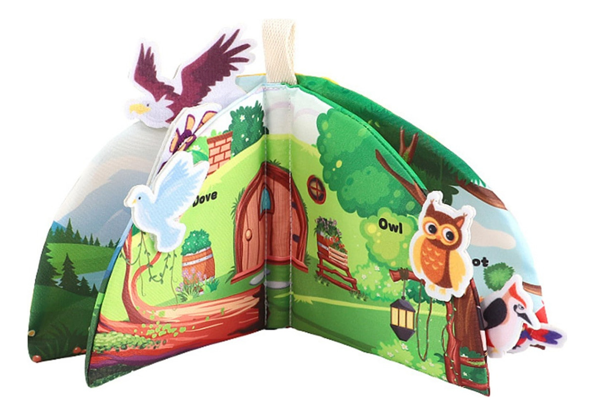 SET 2 LIBRO TELA BEBÉ EDUCATIVO SENSORIAL LAVABLE JHN MULTICOLOR - 1
